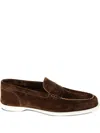 John Lobb Dark Brown Suede Casual Shoes With Velcro Closure In Brown