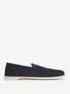 John Lobb Pace Suede Soft Casual Loafers Shoes In Blue
