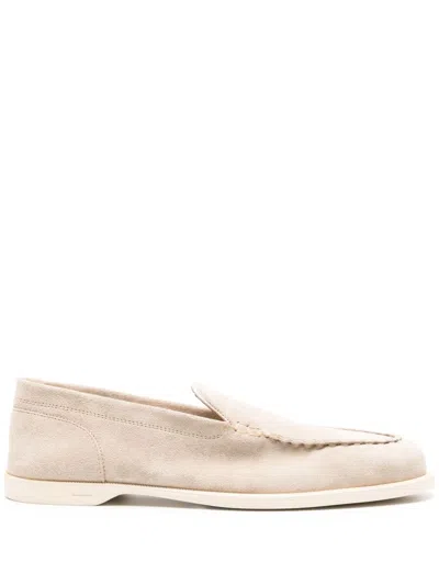 John Lobb Pace Suede Leather Loafers In Neutral