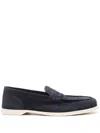 John Lobb Pace Suede Soft Casual Loafers In Blau