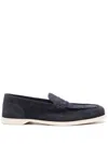 John Lobb Pace Suede Soft Casual Loafers In Blue