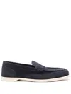 John Lobb Pace Suede Soft Casual Loafers Shoes In Blue