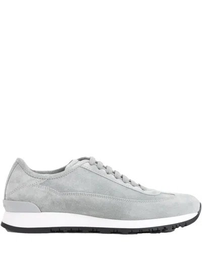 John Lobb Panelled Suede Sneakers In Grau