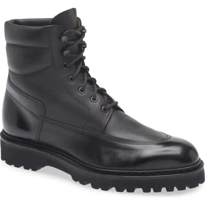 John Lobb Peak Longwing Lugged Ankle Boot In Black