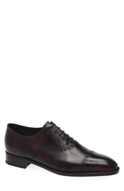 John Lobb Philip Ii Oval Cap Toe Oxford In Brown