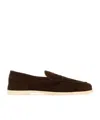 John Lobb Dark Brown Suede Casual Shoes With Velcro Closure In Brown