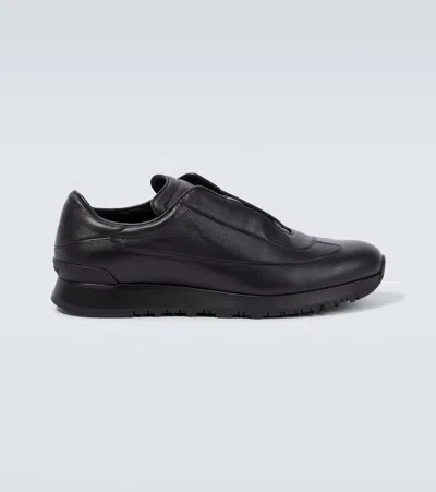 John Lobb River Leather Sneakers In Black
