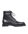 John Lobb Round Head Lace-up Boots In Black