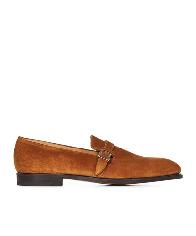 John Lobb Round Head Loafer Shoes In Brown