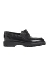 John Lobb High-gloss Black Calf Leather Lace-up Derbies In Black