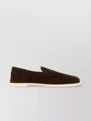 John Lobb Round Toe Suede Lace-up Loafers