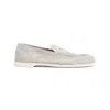 John Lobb Sand Beige Suede Leather Pace Oval Flexi Loafers In Neutrals