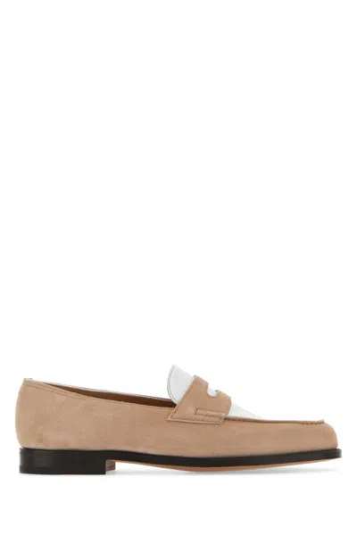 John Lobb Skin Pink Suede Lopez Loafers In Kl