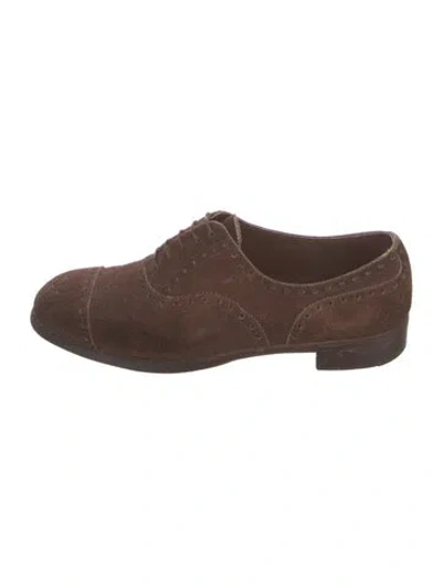 Pre-owned John Lobb Suede Brogues In Brown