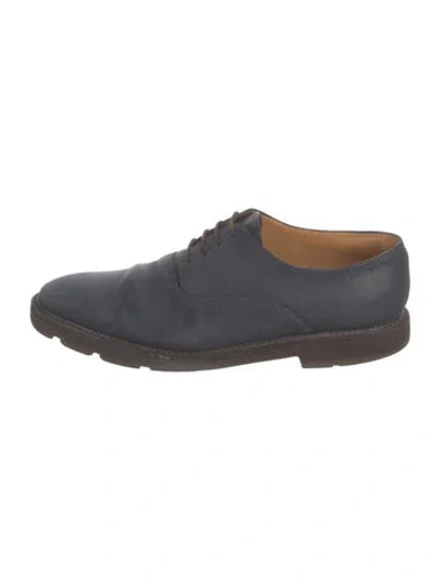 Pre-owned John Lobb Suede Derby Shoes In Blue