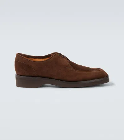 John Lobb Suede Derby Shoes In Brown