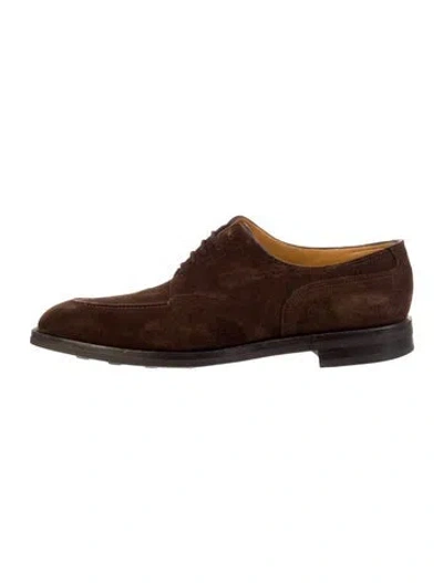 Pre-owned John Lobb Suede Dress Loafers In Brown