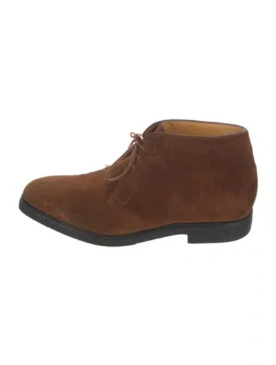 Pre-owned John Lobb Suede Lace-up Boots In Brown