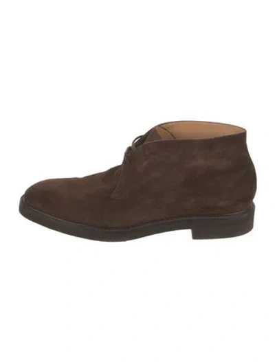 Pre-owned John Lobb Suede Lace-up Boots In Brown