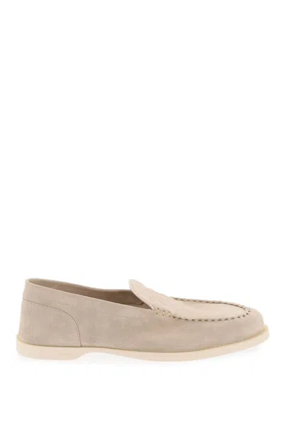 John Lobb Loafer Aus Wildleder In Grigio