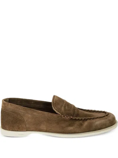 John Lobb Suede Loafers In Brown