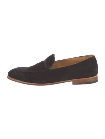Pre-owned John Lobb Suede Loafers In Brown