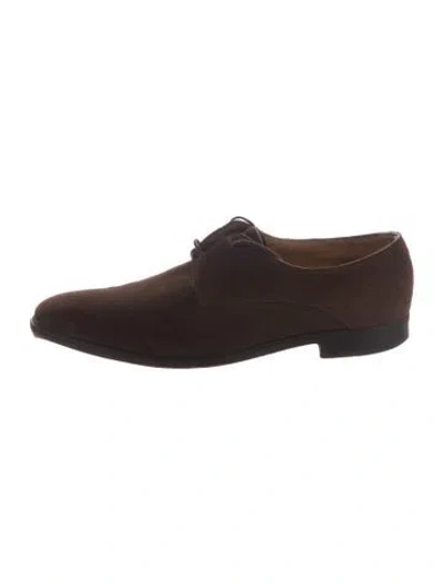 Pre-owned John Lobb Suede Oxfords In Brown