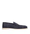 John Lobb Suede Pace Loafer In Navy