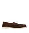 John Lobb Dark Brown Suede Casual Shoes With Velcro Closure In Brown