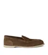 John Lobb Mud Suede Pace Loafers In Green