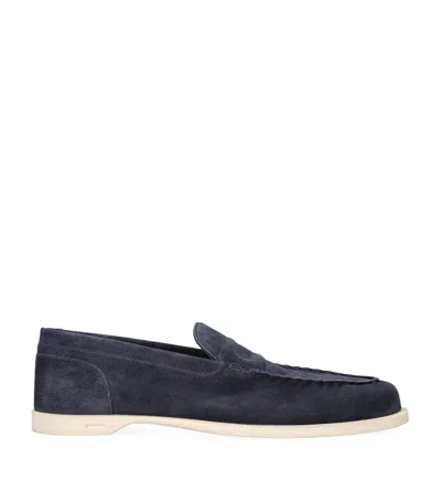 JOHN LOBB SUEDE PACE LOAFERS