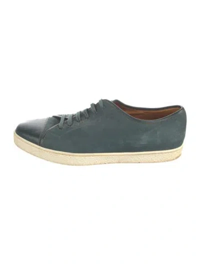 Pre-owned John Lobb Suede Sneakers In Green