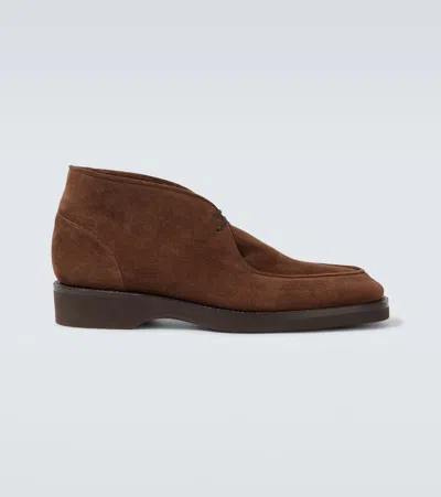 John Lobb Tim Suede Desert Boots In Brown