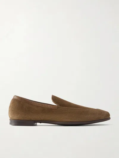 John Lobb Tyne Ii Suede Slip-on Loafers In Brown