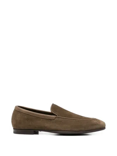 John Lobb Tyne Ii Suede Slip-on Loafers In Brown