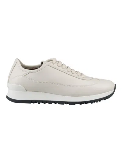 John Lobb Hurlingham Leather Sneakers In White