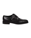 John Lobb Hand-sewn Black Calf Leather Double Buckle Shoe In Black