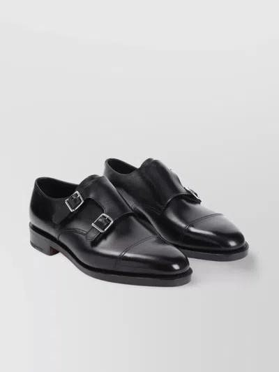 John Lobb William Monk Strap Shoes In Black