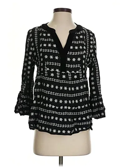 Pre-owned John Mark 3/4 Sleeve Blouse In Black
