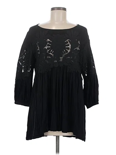 Pre-owned John Mark 3/4 Sleeve Blouse In Black