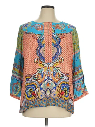 John Mark 3/4 Sleeve Blouse In Blue