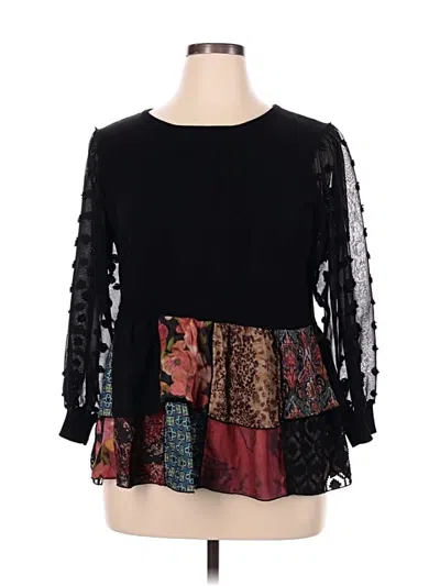 Pre-owned John Mark 3/4 Sleeve T-shirt In Black