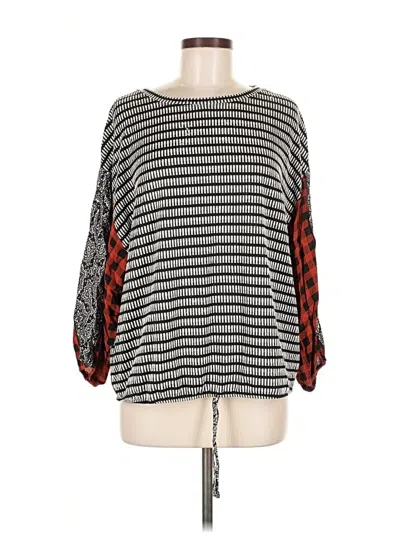Pre-owned John Mark Long Sleeve Blouse In Gray