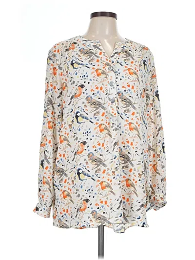Pre-owned John Mark Long Sleeve Blouse In Ivory
