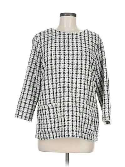 Pre-owned John Mark Long Sleeve Blouse In White