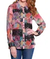 John Mark Patch Print Blouse In Multi In Multi
