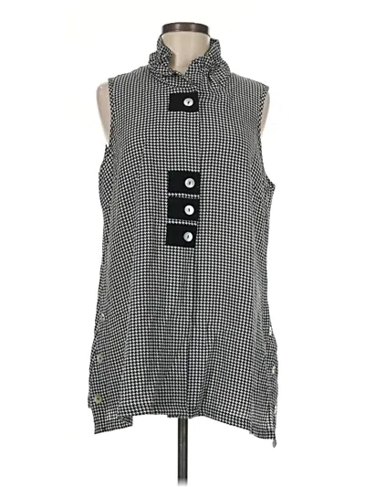 Pre-owned John Mark Sleeveless Button Down Shirt In Black