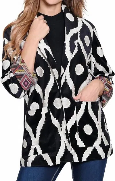 John Mark Tapestry Oversized Jacket In Black