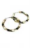 John Medeiros Large Lattice Hoop Earrings In Black/white In Multi