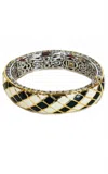 John Medeiros Lattice Collection Hinged Bangle In Black/white In Multi